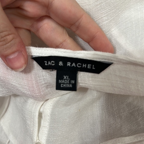 ZAC & RACHEL Sheer Floral Boho Bell Sleeve Oversized Blouse size XL - Picture 5 of 6